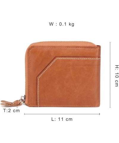 Classic Leather Wallet, RFID Blocking Bifold Security Zipper Wallet, Multi Credit Card Holder Travel Wallet (Brown) $18.88 Wa...