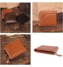 Classic Leather Wallet, RFID Blocking Bifold Security Zipper Wallet, Multi Credit Card Holder Travel Wallet (Brown) $18.88 Wa...