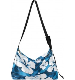 Flower Floral Blue Crossbody Bag for Women Men with Adjustable Strap PU Leather Shoulder Hobo Purse Bag 20848636 $13.20 Shoul...