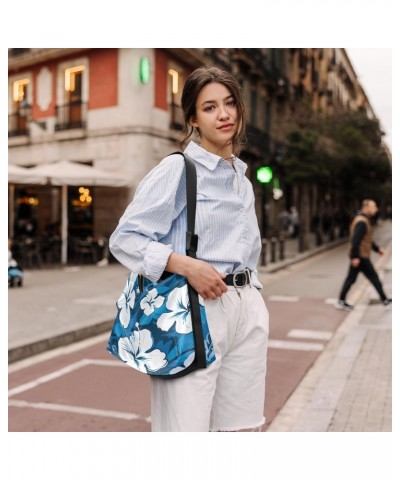 Flower Floral Blue Crossbody Bag for Women Men with Adjustable Strap PU Leather Shoulder Hobo Purse Bag 20848636 $13.20 Shoul...