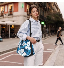 Flower Floral Blue Crossbody Bag for Women Men with Adjustable Strap PU Leather Shoulder Hobo Purse Bag 20848636 $13.20 Shoul...