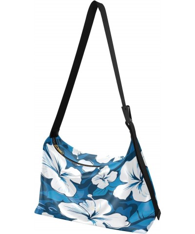 Flower Floral Blue Crossbody Bag for Women Men with Adjustable Strap PU Leather Shoulder Hobo Purse Bag 20848636 $13.20 Shoul...