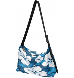 Flower Floral Blue Crossbody Bag for Women Men with Adjustable Strap PU Leather Shoulder Hobo Purse Bag 20848636 $13.20 Shoul...