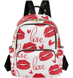 Small Backpack for Women Travel Bag Valentines Lips and Love Letter Daypack Purse Fashion Shoulder Bag Rucksack Small B465 $1...