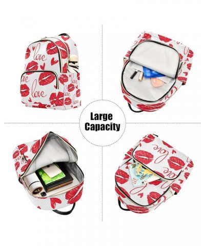 Small Backpack for Women Travel Bag Valentines Lips and Love Letter Daypack Purse Fashion Shoulder Bag Rucksack Small B465 $1...