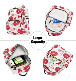 Small Backpack for Women Travel Bag Valentines Lips and Love Letter Daypack Purse Fashion Shoulder Bag Rucksack Small B465 $1...