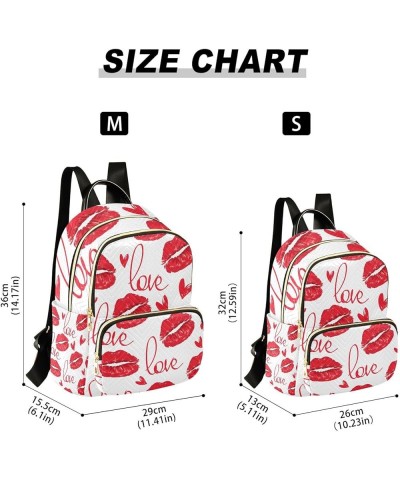 Small Backpack for Women Travel Bag Valentines Lips and Love Letter Daypack Purse Fashion Shoulder Bag Rucksack Small B465 $1...