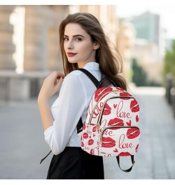 Small Backpack for Women Travel Bag Valentines Lips and Love Letter Daypack Purse Fashion Shoulder Bag Rucksack Small B465 $1...