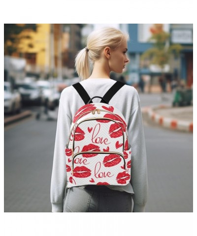 Small Backpack for Women Travel Bag Valentines Lips and Love Letter Daypack Purse Fashion Shoulder Bag Rucksack Small B465 $1...