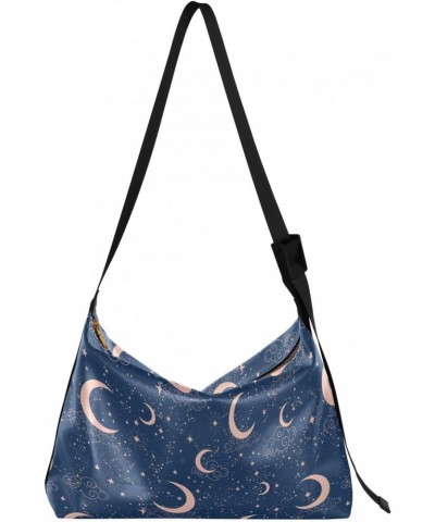 Celestial Star Pattern Hobo Crossbody Bags for Women Leather Large Shoulder Bag Cross Body Astrology Moon Trendy Womens Tote ...