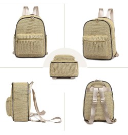 Womens Straw Backpack Flap Drawstring Beach Daypack Summer Holiday Hobo Bag 6969khaki $17.48 Backpacks