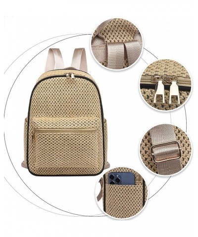 Womens Straw Backpack Flap Drawstring Beach Daypack Summer Holiday Hobo Bag 6969khaki $17.48 Backpacks