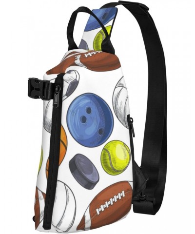 Crossbody Sling Backpack Football-Soccer-Baseball-Basketball Travel Hiking Chest Daypack One Strap Shoulder Bag $18.25 Crossb...