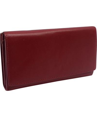 Womens RFID Genuine Leather Wallet Clutch Zip Around Checkbook Organizer for Ladies (Tan) Red $15.89 Wallets