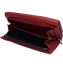 Womens RFID Genuine Leather Wallet Clutch Zip Around Checkbook Organizer for Ladies (Tan) Red $15.89 Wallets