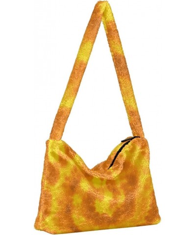 Women Boho Handbag Tie Dye Golden Space Underarm Bag Tote Bag Shoulder Bag Crossbody Bag Fluffy Cell Phone Purse Lady Travel ...