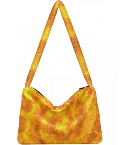 Women Boho Handbag Tie Dye Golden Space Underarm Bag Tote Bag Shoulder Bag Crossbody Bag Fluffy Cell Phone Purse Lady Travel ...