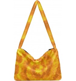 Women Boho Handbag Tie Dye Golden Space Underarm Bag Tote Bag Shoulder Bag Crossbody Bag Fluffy Cell Phone Purse Lady Travel ...