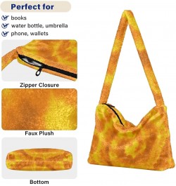 Women Boho Handbag Tie Dye Golden Space Underarm Bag Tote Bag Shoulder Bag Crossbody Bag Fluffy Cell Phone Purse Lady Travel ...