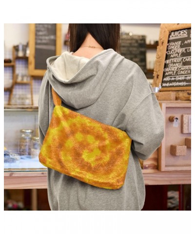 Women Boho Handbag Tie Dye Golden Space Underarm Bag Tote Bag Shoulder Bag Crossbody Bag Fluffy Cell Phone Purse Lady Travel ...