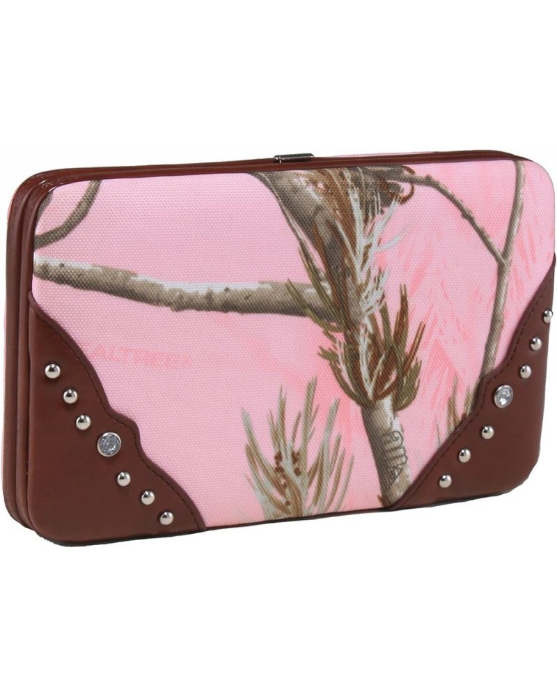 Women's Wallet/Clutch with Push Button Closure and Rhinestone Embellishments Realtree Pink/Brown $19.37 Clutches