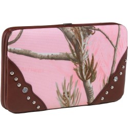 Women's Wallet/Clutch with Push Button Closure and Rhinestone Embellishments Realtree Pink/Brown $19.37 Clutches