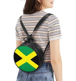 Womens Girls Top-Handle Handbag Casual Round Purse Zipper PU Leather Satchel with Adjustablle Straps Jamaica Flag $12.04 Satc...