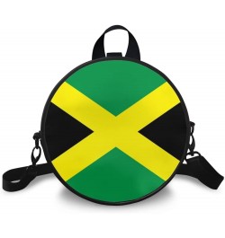 Womens Girls Top-Handle Handbag Casual Round Purse Zipper PU Leather Satchel with Adjustablle Straps Jamaica Flag $12.04 Satc...