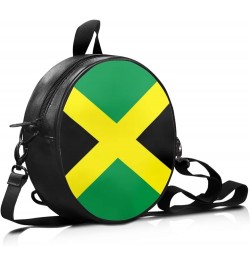 Womens Girls Top-Handle Handbag Casual Round Purse Zipper PU Leather Satchel with Adjustablle Straps Jamaica Flag $12.04 Satc...