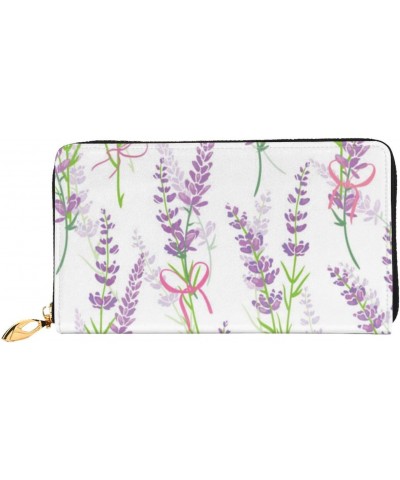 Beautiful Violet Lavender Leather Wallet Credit Card Holder Wallet Fashion Wristlet Wallet Clutch Purse For Women And Men $26...