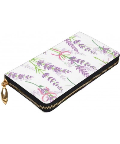 Beautiful Violet Lavender Leather Wallet Credit Card Holder Wallet Fashion Wristlet Wallet Clutch Purse For Women And Men $26...