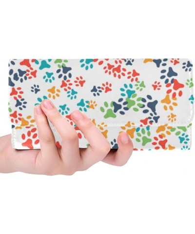 women graphic trifold wallet bright colorful animal dogs bone paws print designer wallets Color9 $28.25 Clutches