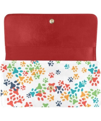 women graphic trifold wallet bright colorful animal dogs bone paws print designer wallets Color9 $28.25 Clutches