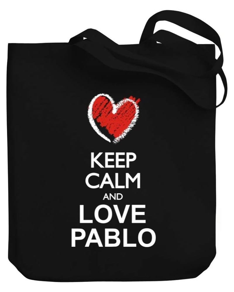 Keep calm and love Pablo chalk style Canvas Tote Bag 10.5" x 16" x 4 $23.59 Totes