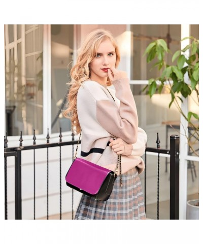 Mauve Womens Crossbody Bag Long Strap Stylish Clutch Purse Leather Cross Body Purses Medium Violet Red $16.34 Shoulder Bags