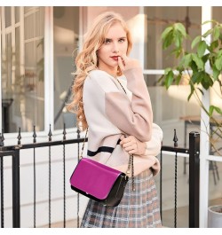 Mauve Womens Crossbody Bag Long Strap Stylish Clutch Purse Leather Cross Body Purses Medium Violet Red $16.34 Shoulder Bags