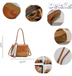 Purse and Handbags for Women,Trendy Large Crossbody Bag Cute Designer PU Shoulder Satchel Tote Bag Brown $24.35 Totes