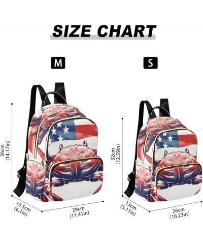 American Flag Crab Fashion Backpack Purse Ladies Fashion Rucksack Travel Shoulder Bag Casual Daily Backpack Work Bag Small $2...