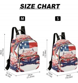 American Flag Crab Fashion Backpack Purse Ladies Fashion Rucksack Travel Shoulder Bag Casual Daily Backpack Work Bag Small $2...