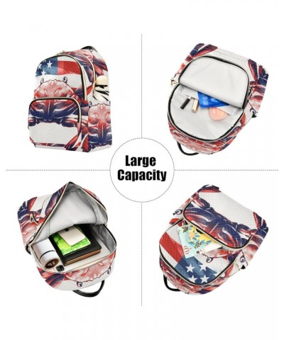 American Flag Crab Fashion Backpack Purse Ladies Fashion Rucksack Travel Shoulder Bag Casual Daily Backpack Work Bag Small $2...