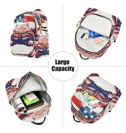 American Flag Crab Fashion Backpack Purse Ladies Fashion Rucksack Travel Shoulder Bag Casual Daily Backpack Work Bag Small $2...