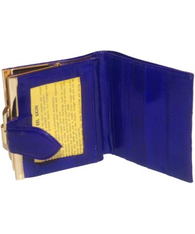 French Frame Eel skin Wallet for Women Blue $12.71 Wallets