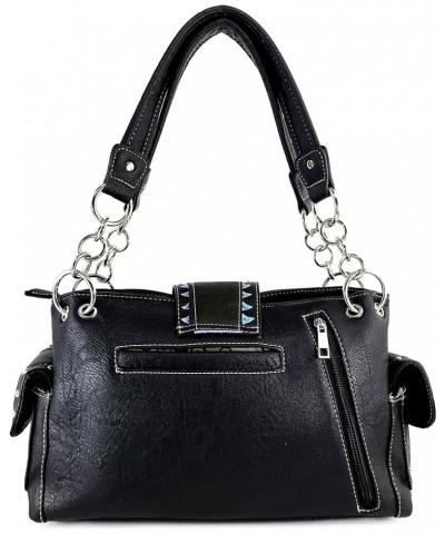 Abstract Butterfly Buckle Black Conceal Carry Handbag Blue $32.20 Shoulder Bags