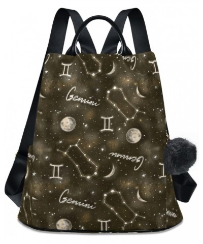 Zodiac Sign Moon Art Polyester Backpack Purse Travel Bag for Women Fashion Back Pack Shoulder Bag $19.20 Backpacks