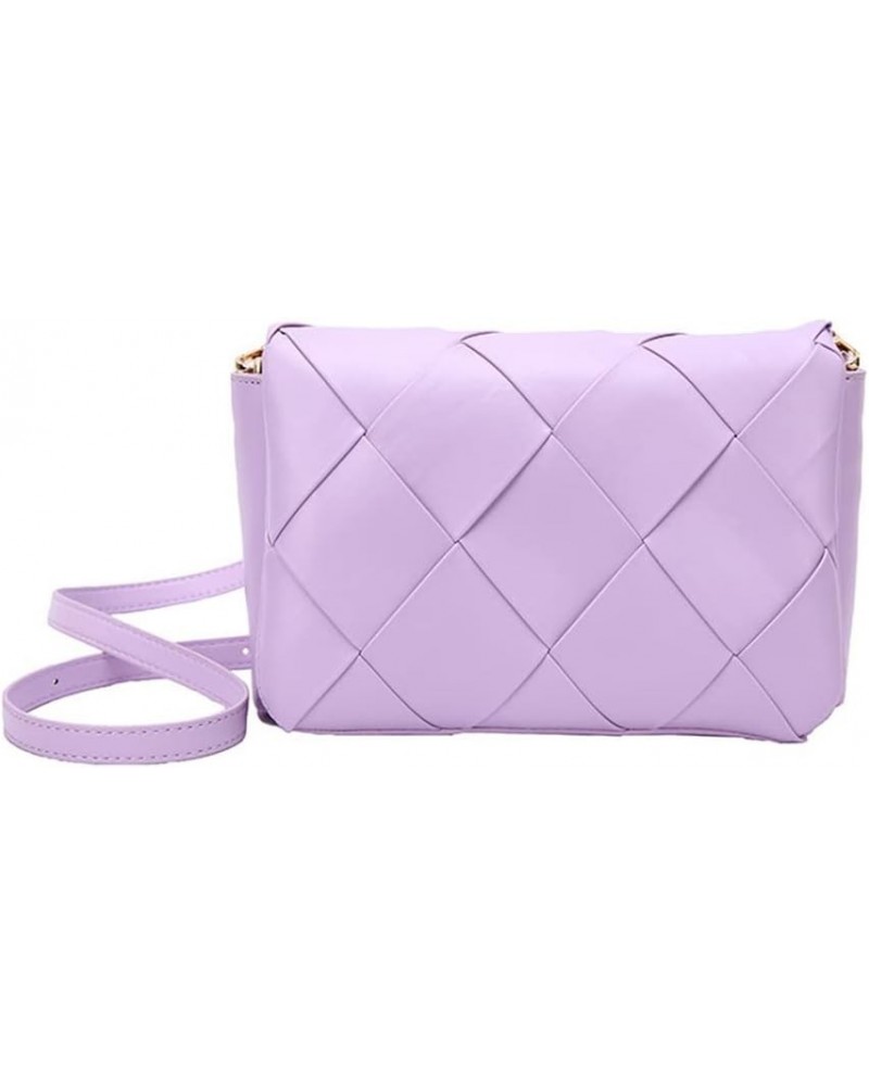 Woven Padded Crossbody Shoulder Handbag for Women Quilted Knitting Messenger Purse with Adjustable Strap (purple) Purple $28....