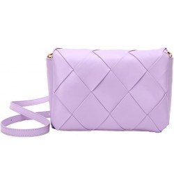 Woven Padded Crossbody Shoulder Handbag for Women Quilted Knitting Messenger Purse with Adjustable Strap (purple) Purple $28....