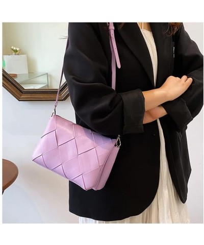 Woven Padded Crossbody Shoulder Handbag for Women Quilted Knitting Messenger Purse with Adjustable Strap (purple) Purple $28....