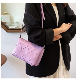 Woven Padded Crossbody Shoulder Handbag for Women Quilted Knitting Messenger Purse with Adjustable Strap (purple) Purple $28....