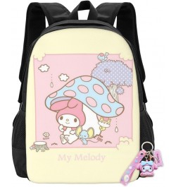 My Bunny Melody Backpack Cartoon animetion Backpacks Double Shoulder Bag Travel Bag Gift For Woman My-03 17 Inch(With Keychai...