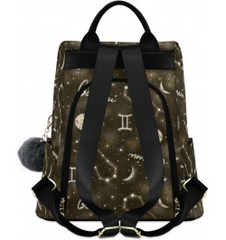 Zodiac Sign Moon Art Polyester Backpack Purse Travel Bag for Women Fashion Back Pack Shoulder Bag $19.20 Backpacks